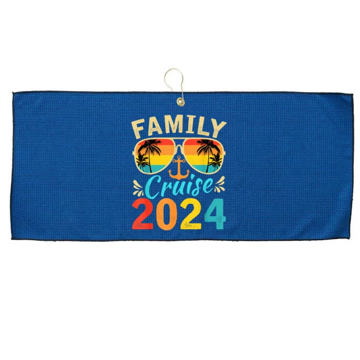 Family Cruise Trip 2024 Hello Summer Vacation Beach Matching Large Microfiber Waffle Golf Towel