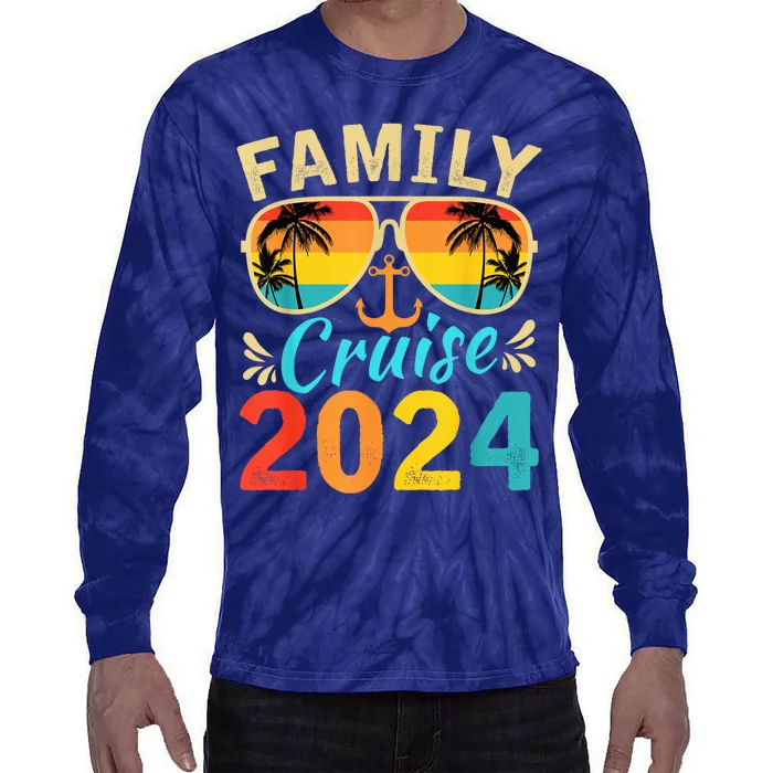 Family Cruise Trip 2024 Hello Summer Vacation Beach Matching Tie-Dye Long Sleeve Shirt