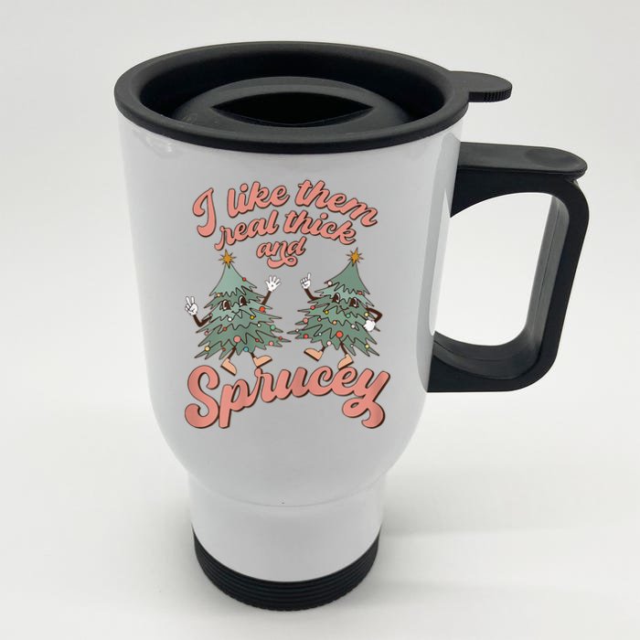 Funny Christmas Tree Decoration Front & Back Stainless Steel Travel Mug