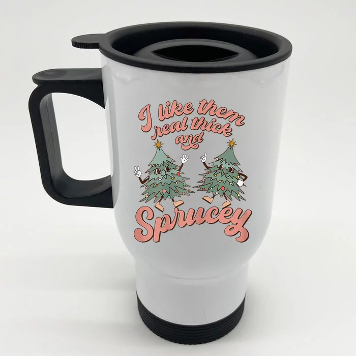 Funny Christmas Tree Decoration Front & Back Stainless Steel Travel Mug