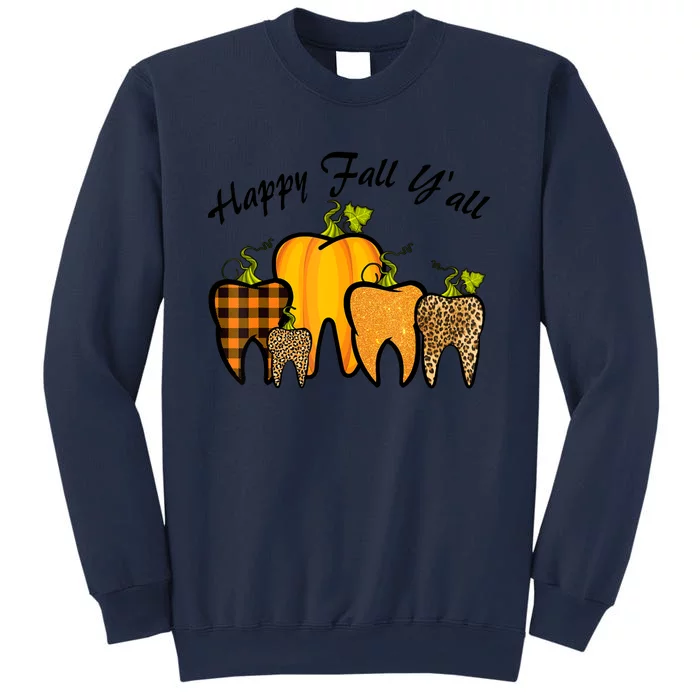 Funny Cute Thanksgiving Happy Fall Y'all Tooth Pumpkin Autumn Sweatshirt