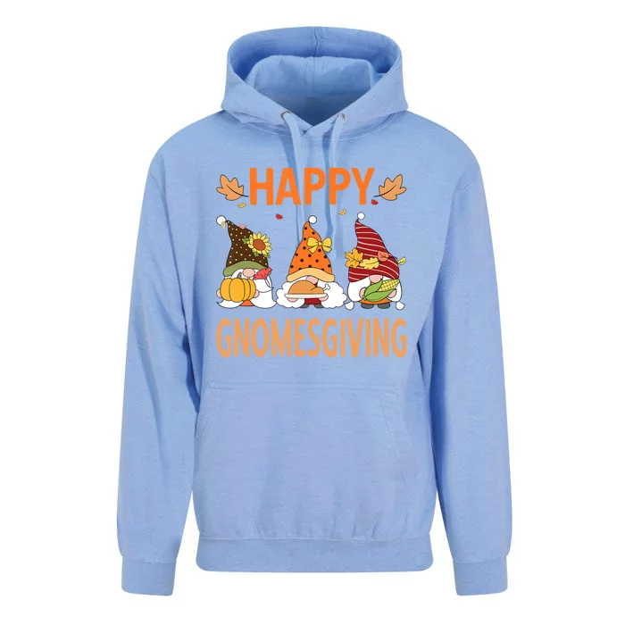 Funny Cute Thanksgiving Happy Gnomesgiving Autumn Leaves Unisex Surf Hoodie