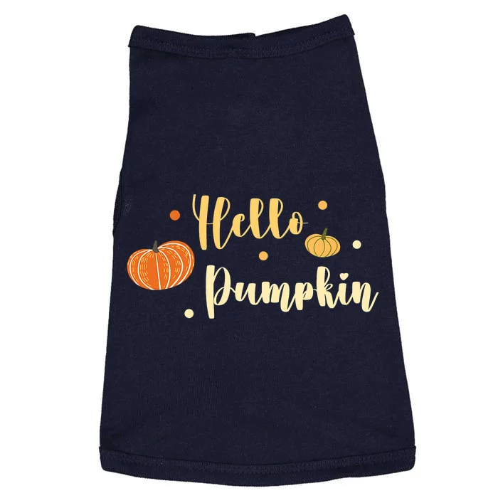 Funny Cute Thanksgiving Hello Pumpkin Fall Autumn Doggie Tank