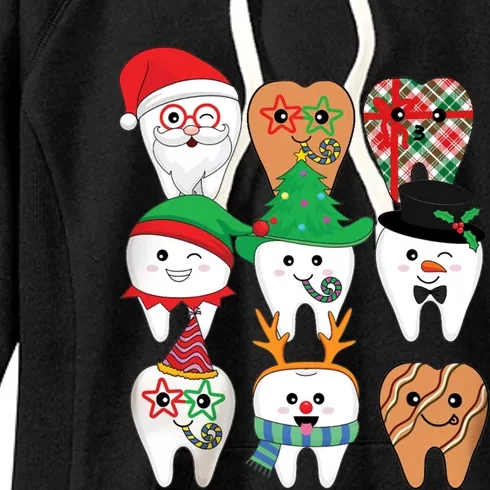 Funny Christmas Teeth Dental Hygiene Dental Squad Gift Women's Fleece Hoodie