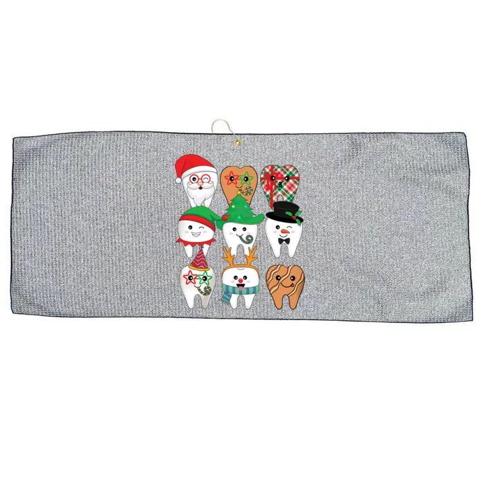 Funny Christmas Teeth Dental Hygiene Dental Squad Gift Large Microfiber Waffle Golf Towel