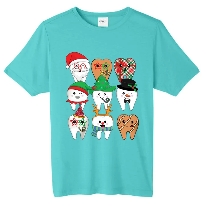 Funny Christmas Teeth Dental Hygiene Dental Squad Gift ChromaSoft Performance T-Shirt