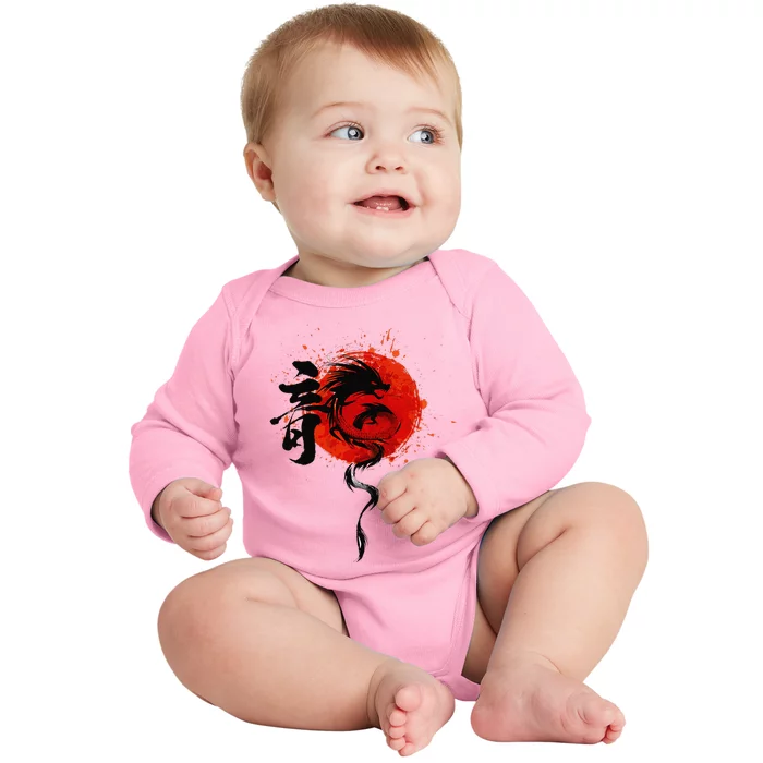 Funny Chinese Traditional New Year Year Of The Dragon 2024 Baby Long Sleeve Bodysuit