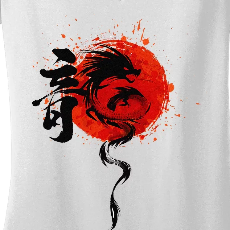 Funny Chinese Traditional New Year Year Of The Dragon 2024 Women's V-Neck T-Shirt