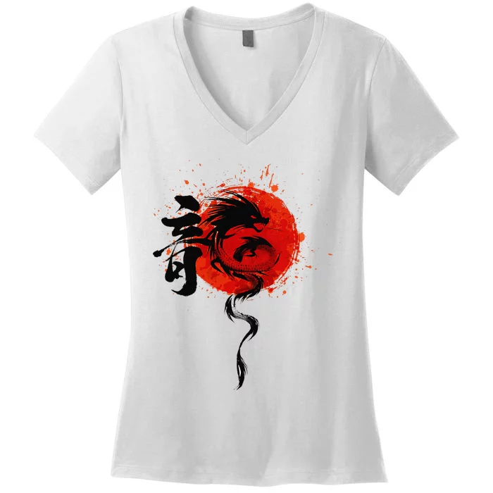 Funny Chinese Traditional New Year Year Of The Dragon 2024 Women's V-Neck T-Shirt