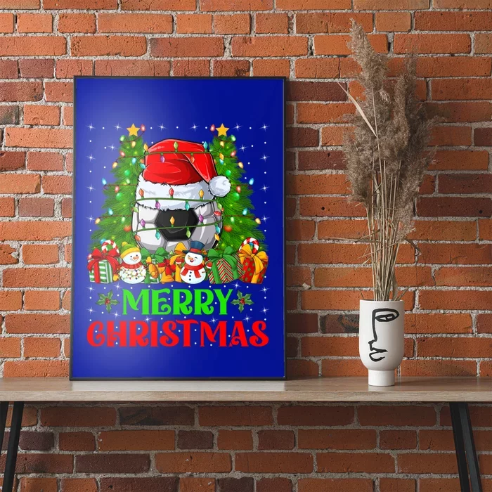 Football Christmas Tree Lights Holiday Santa Football Xmas Gift Poster