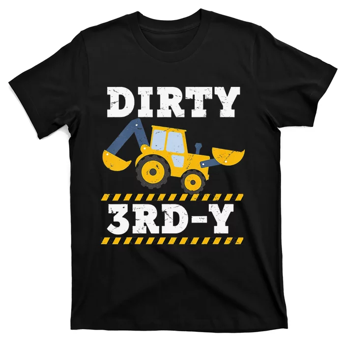 funny Construction Truck 3rd Birthday Excavator 3 Digger T-Shirt