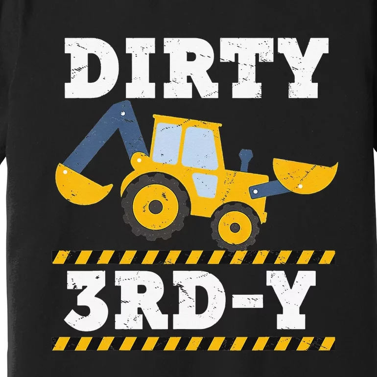 funny Construction Truck 3rd Birthday Excavator 3 Digger Premium T-Shirt