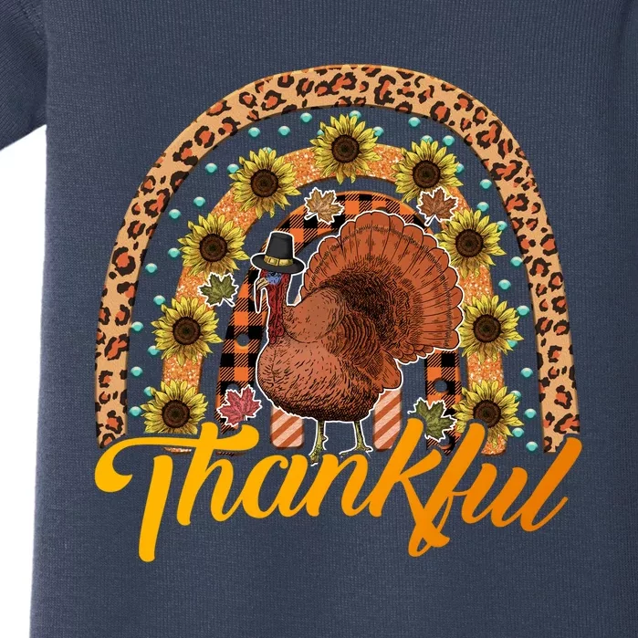 Funny Cute Thankful Gobble Gobble Turkey, Thankful Grateful Blessed Autumn Fall Baby Bodysuit