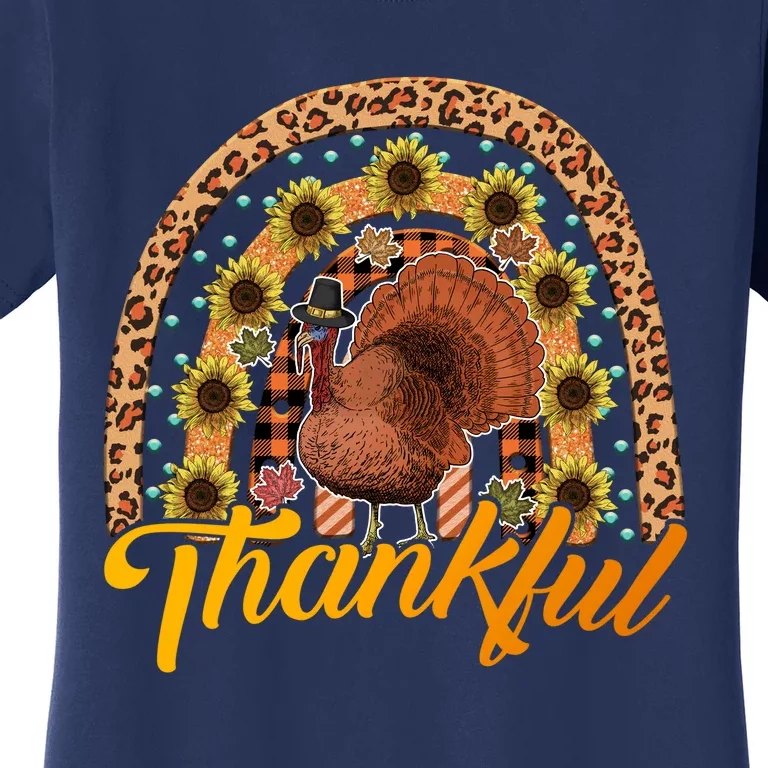 Funny Cute Thankful Gobble Gobble Turkey, Thankful Grateful Blessed Autumn Fall Women's T-Shirt