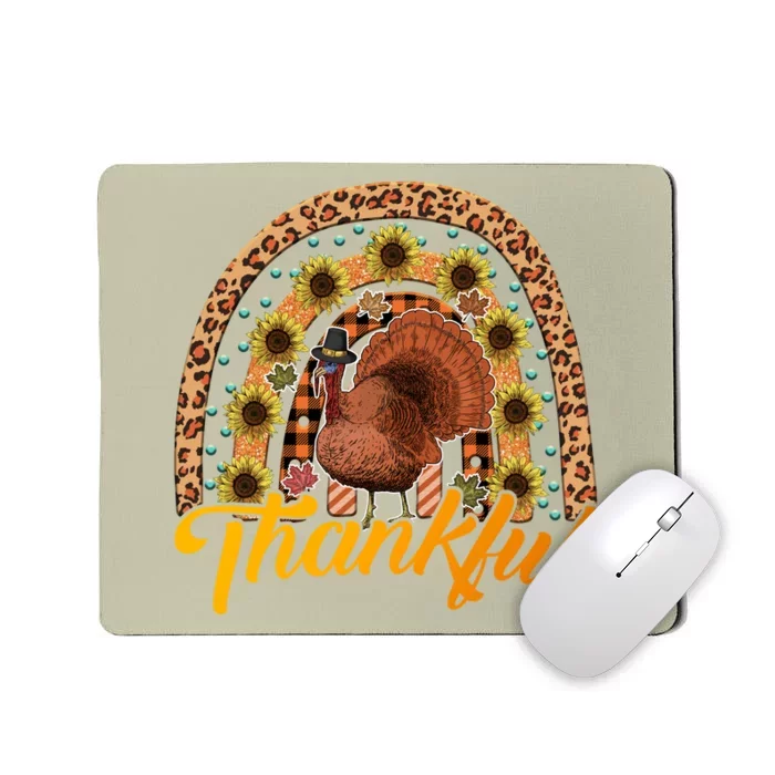 Funny Cute Thankful Gobble Gobble Turkey, Thankful Grateful Blessed Autumn Fall Mousepad