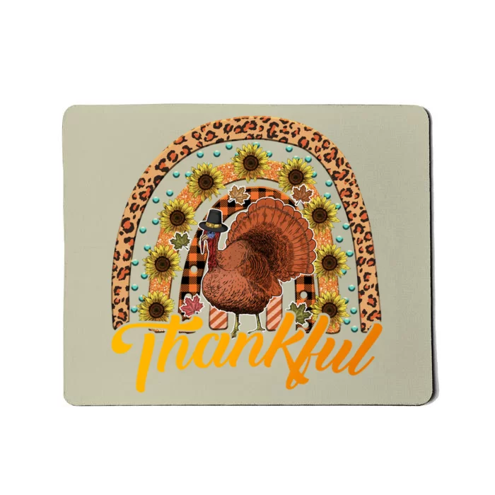 Funny Cute Thankful Gobble Gobble Turkey, Thankful Grateful Blessed Autumn Fall Mousepad