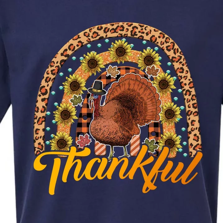 Funny Cute Thankful Gobble Gobble Turkey, Thankful Grateful Blessed Autumn Fall Sueded Cloud Jersey T-Shirt