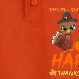 Funny Cute Thankful Grateful Blessed Happy Thanksgiving Turkey Gift Dry Zone Grid Performance Polo