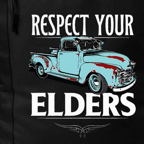 Funny Classic Truck Guy Respect Your Elders Daily Commute Backpack