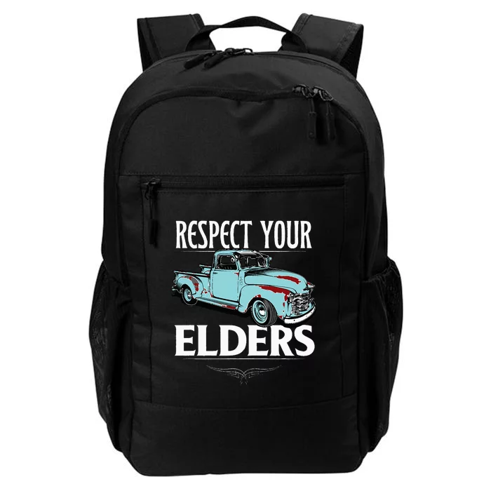 Funny Classic Truck Guy Respect Your Elders Daily Commute Backpack