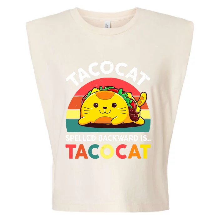 Funny Cute Tacocat Spelled Backward Is Tacocat Garment-Dyed Women's Muscle Tee