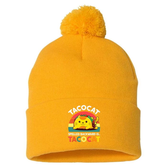 Funny Cute Tacocat Spelled Backward Is Tacocat Pom Pom 12in Knit Beanie