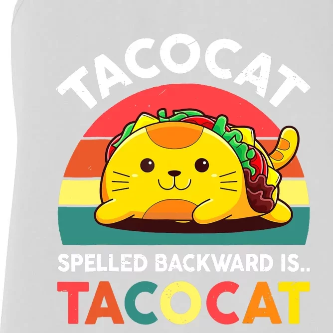 Funny Cute Tacocat Spelled Backward Is Tacocat Women's Racerback Tank