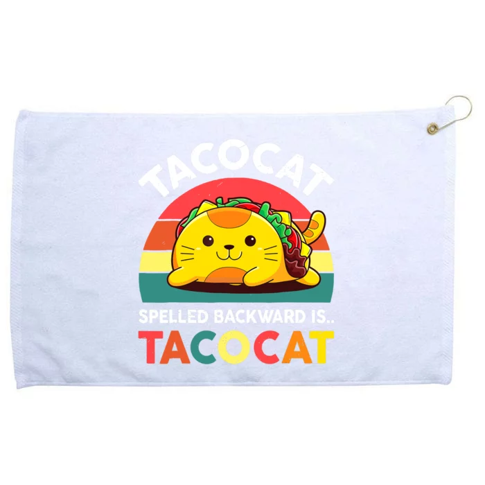 Funny Cute Tacocat Spelled Backward Is Tacocat Grommeted Golf Towel