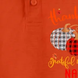 Funny Cute Thankful Grateful Blessed Nana Autumn Fall Family Dry Zone Grid Performance Polo