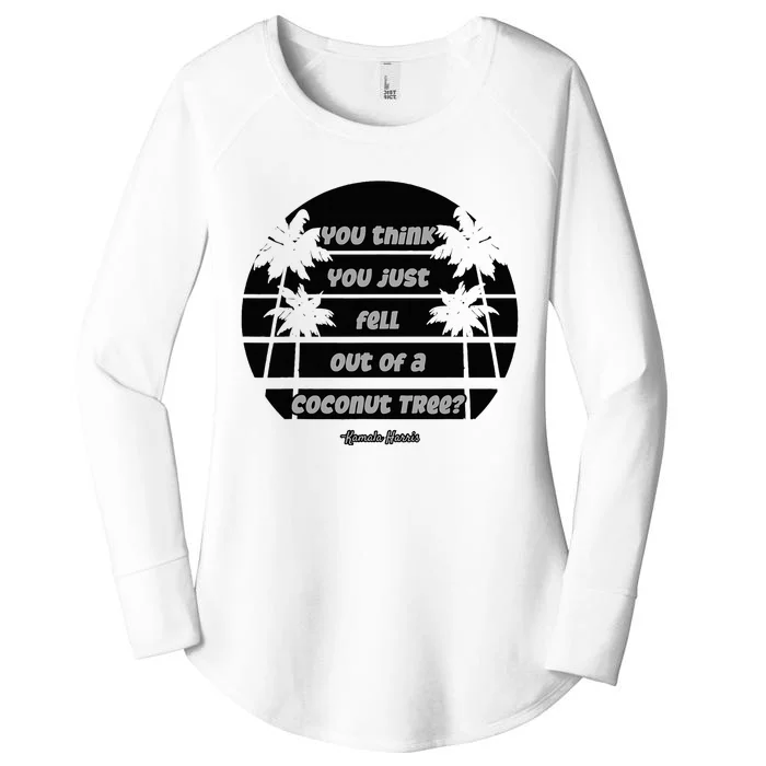 Funny Coconut Tree Kamala Harris Political Humor Women's Perfect Tri Tunic Long Sleeve Shirt