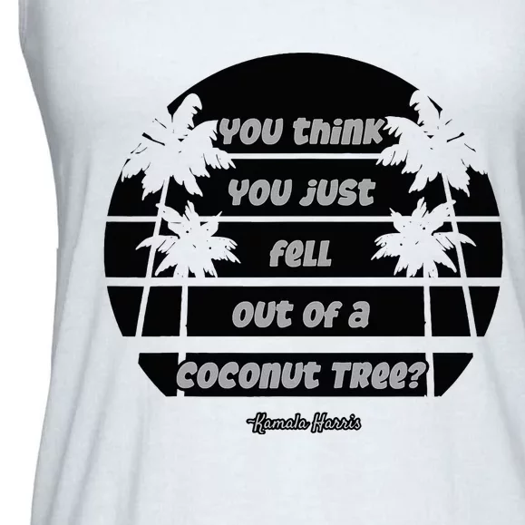 Funny Coconut Tree Kamala Harris Political Humor Ladies Essential Flowy Tank