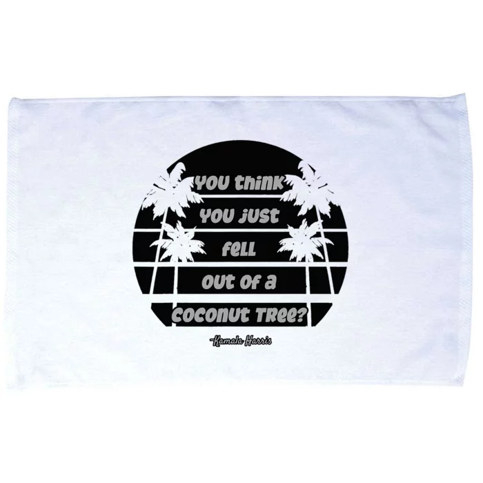 Funny Coconut Tree Kamala Harris Political Humor Microfiber Hand Towel