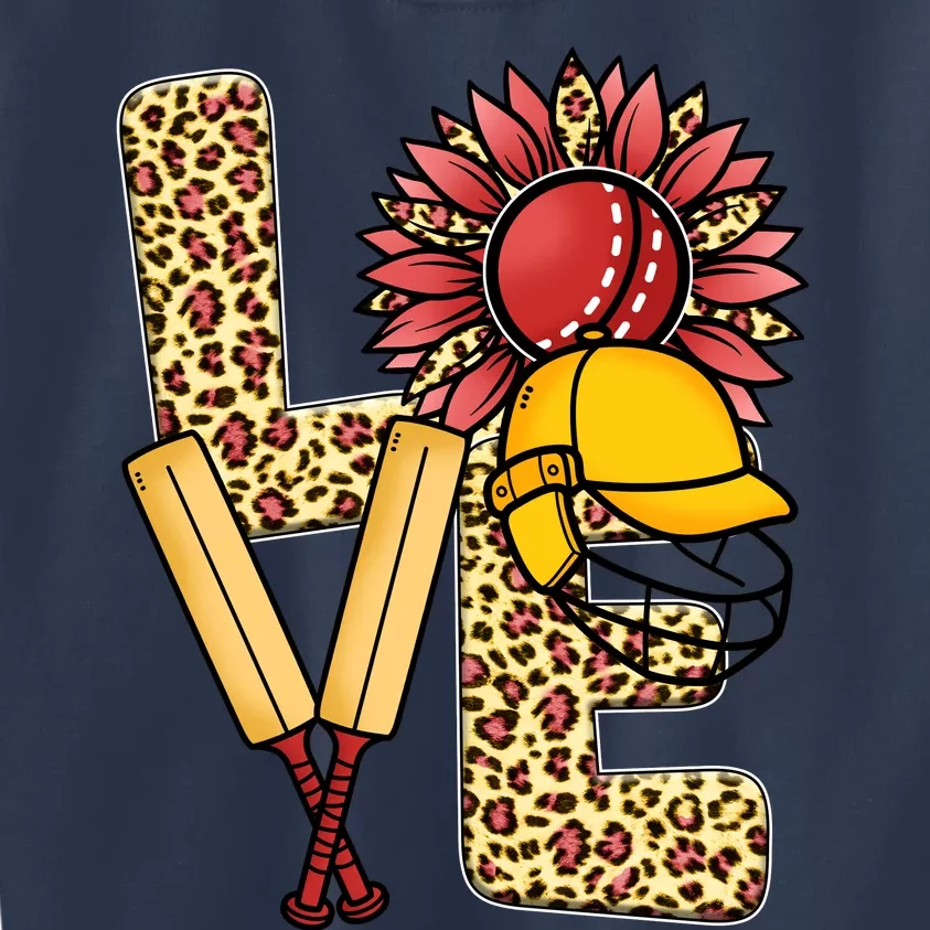 Funny Cricket T Shirts Plus Size, Love Cricket Leopard Sunflower Sports Ball Kids Sweatshirt