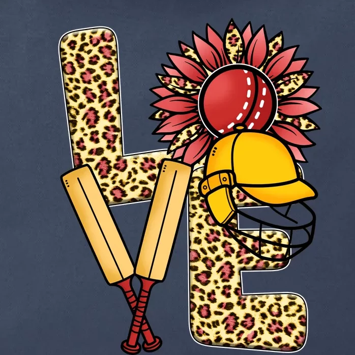 Funny Cricket T Shirts Plus Size, Love Cricket Leopard Sunflower Sports Ball Zip Tote Bag