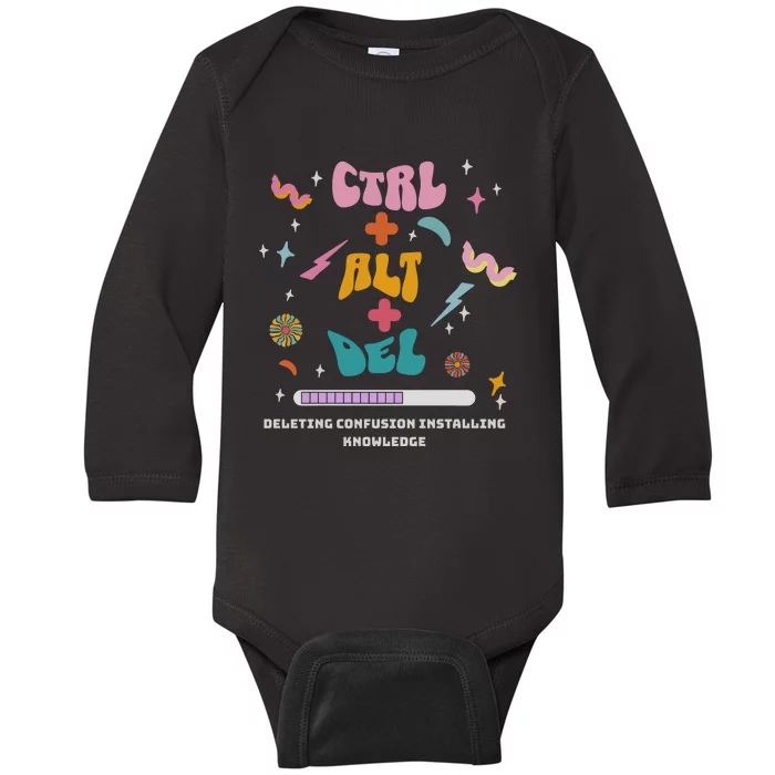 Funny Computer Technology Teacher Quote Baby Long Sleeve Bodysuit