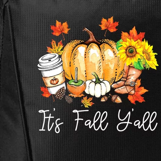 Funny Cute Thanksgiving It's Fall Yall Pumpkin Leopard Autumn City Backpack