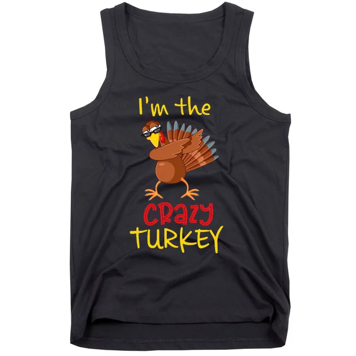 Funny Crazy Turkey Matching Family Group Thanksgiving Party Tank Top