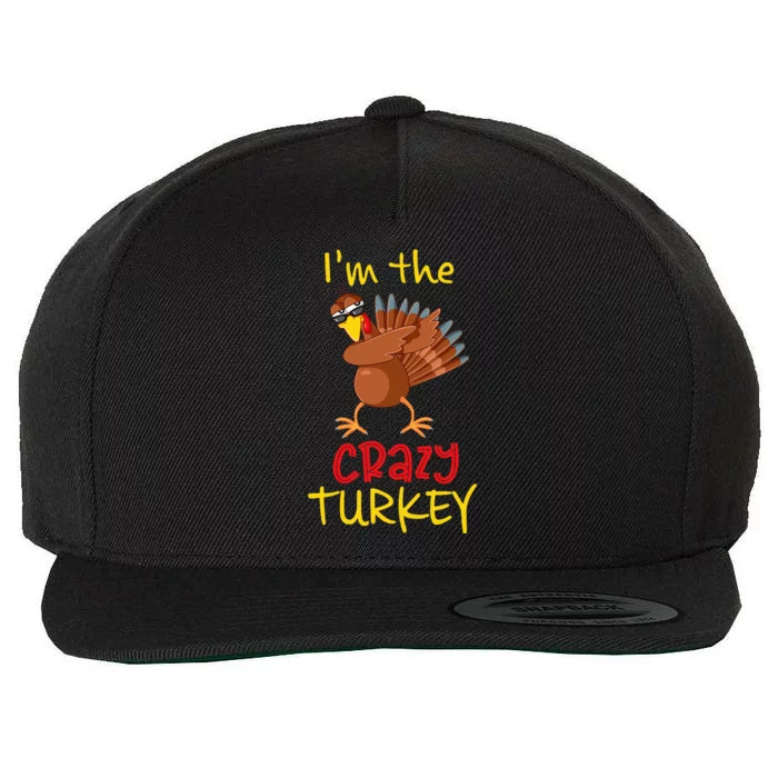 Funny Crazy Turkey Matching Family Group Thanksgiving Party Wool Snapback Cap