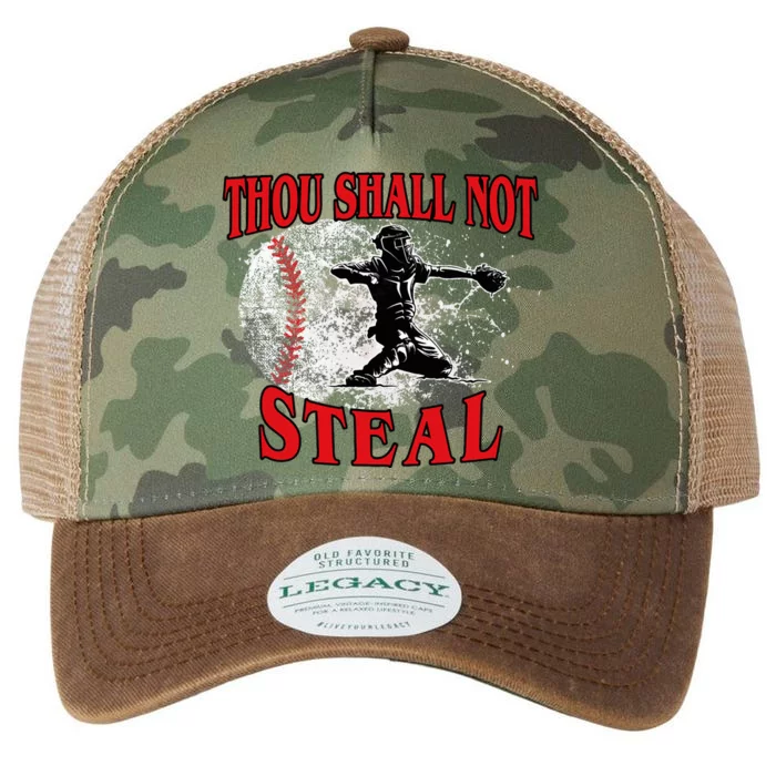 Funny Catchers Thou Shall Not Steal Baseball Legacy Tie Dye Trucker Hat