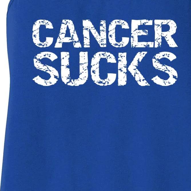 Funny Cancer Treatt Patient Gift Encouraging Cancer Sucks Cute Gift Women's Racerback Tank