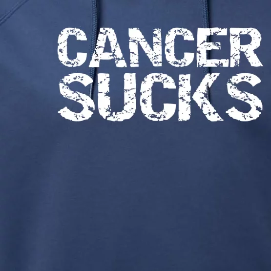 Funny Cancer Treatt Patient Gift Encouraging Cancer Sucks Cute Gift Performance Fleece Hoodie