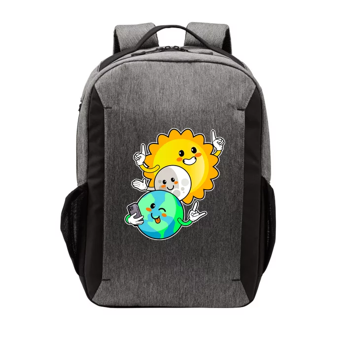 Funny Cute Total Solar Eclipse Earth Moon Sun Selfie Vector Backpack