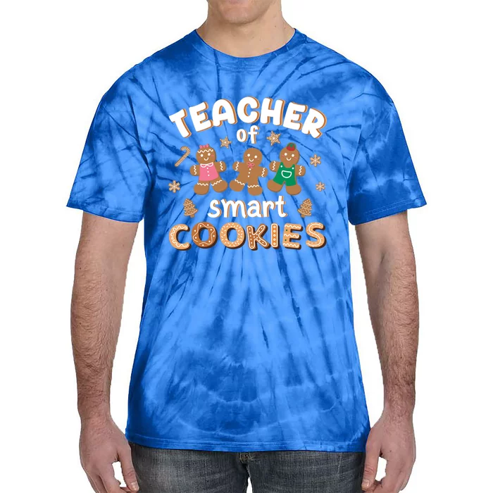 Funny Christmas Teacher Of Smart Cookies Students Xmas Gift Tie-Dye T-Shirt