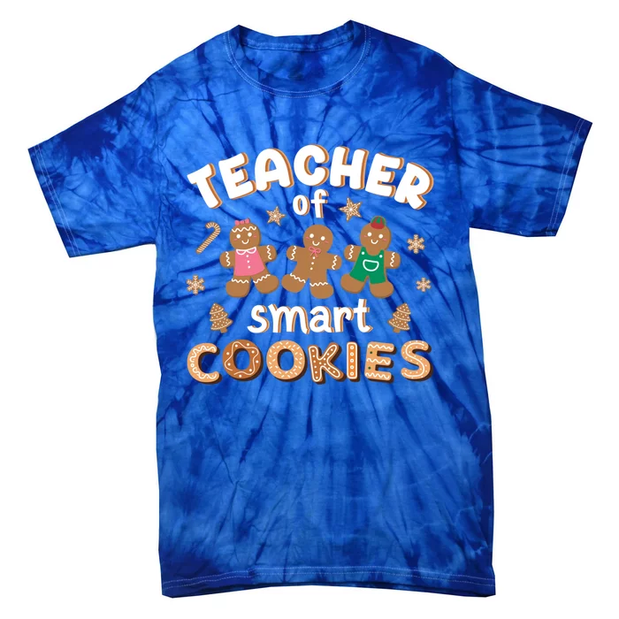 Funny Christmas Teacher Of Smart Cookies Students Xmas Gift Tie-Dye T-Shirt