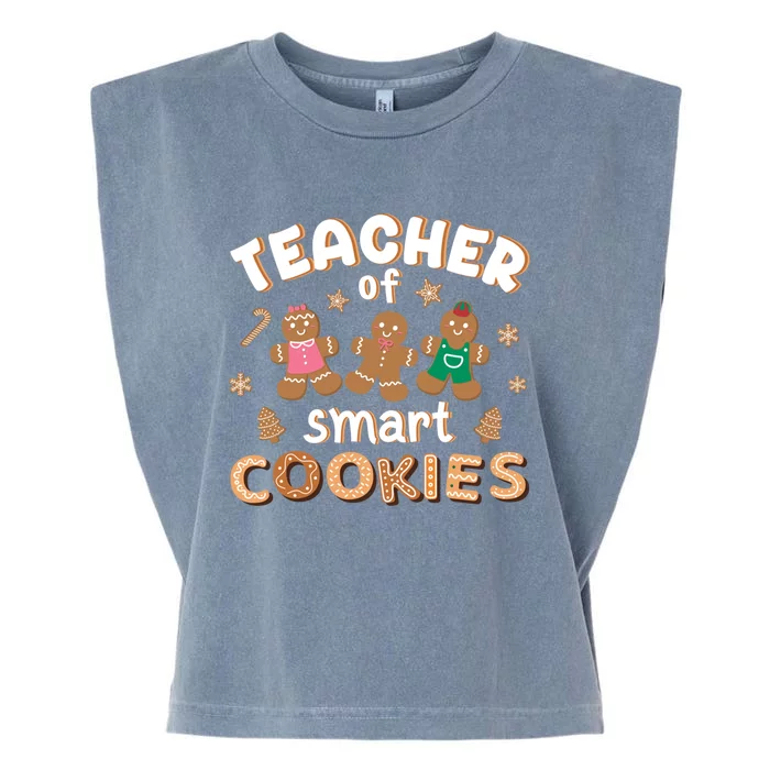 Funny Christmas Teacher Of Smart Cookies Students Xmas Gift Garment-Dyed Women's Muscle Tee