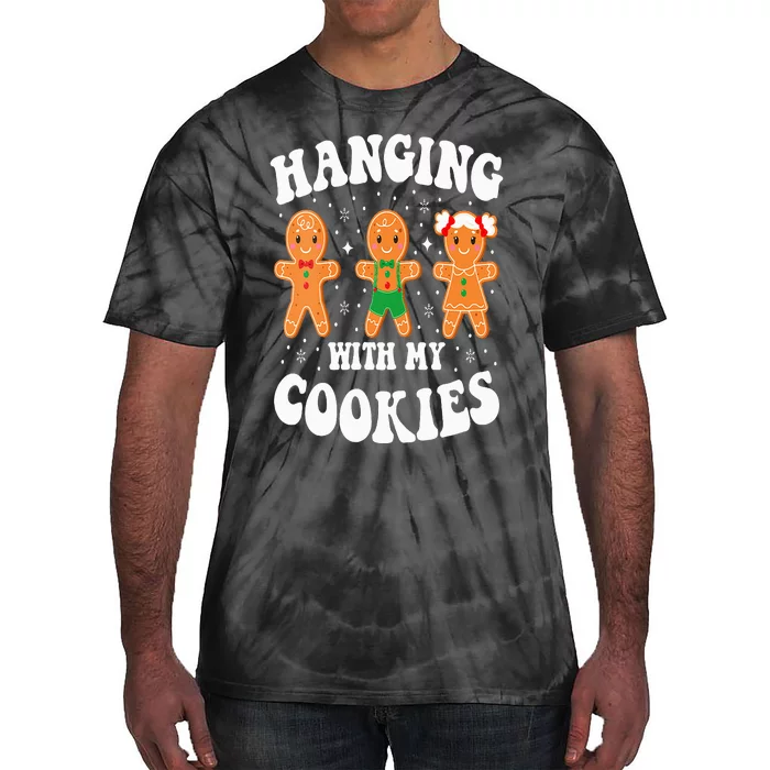 Funny Christmas Teacher Gingerbread Hanging With My Cookies Tie-Dye T-Shirt