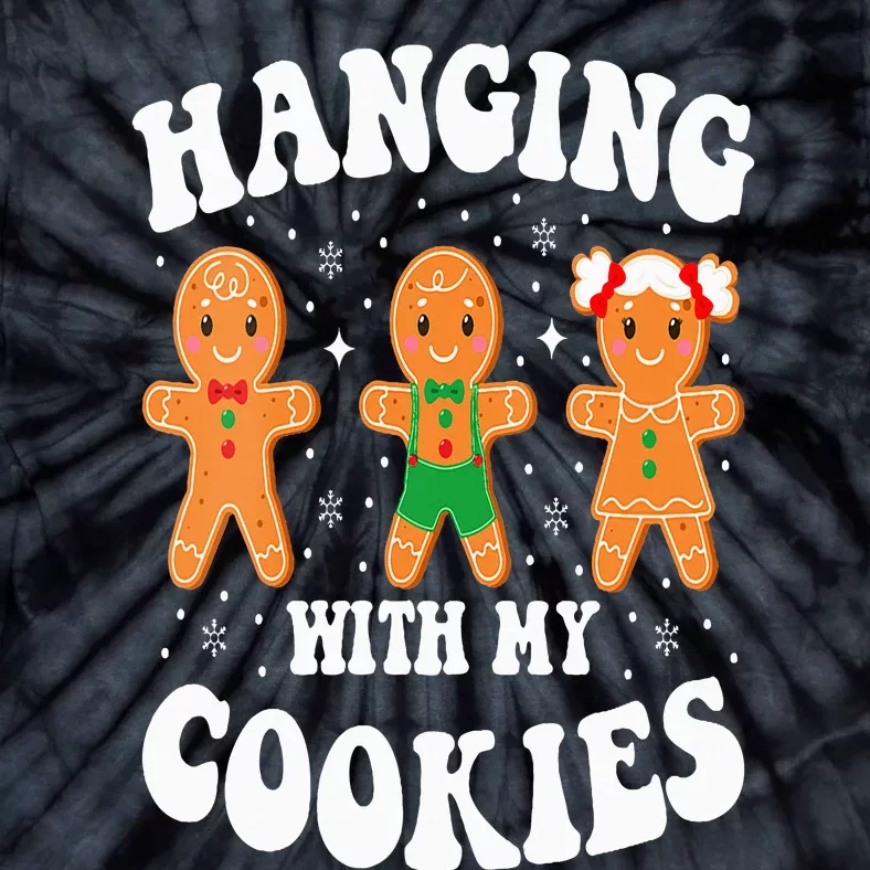 Funny Christmas Teacher Gingerbread Hanging With My Cookies Tie-Dye T-Shirt