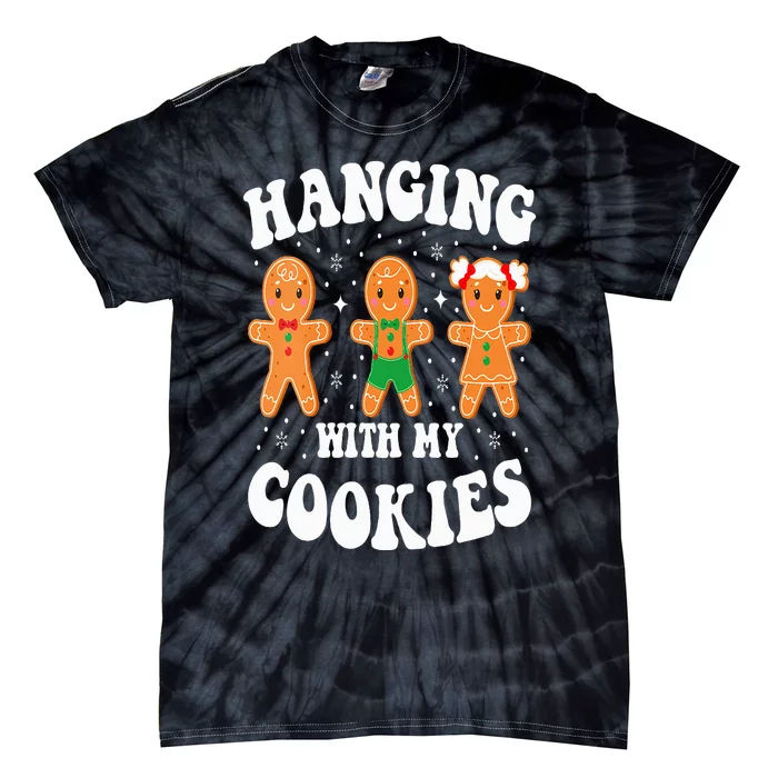 Funny Christmas Teacher Gingerbread Hanging With My Cookies Tie-Dye T-Shirt