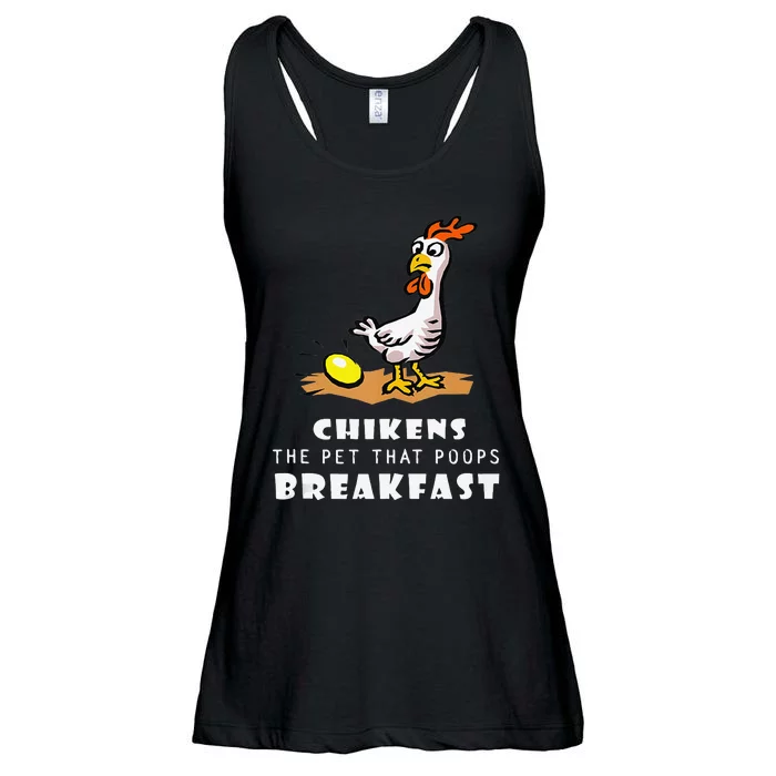 Funny Chickens The Pet That Poops Breakfast Ladies Essential Flowy Tank