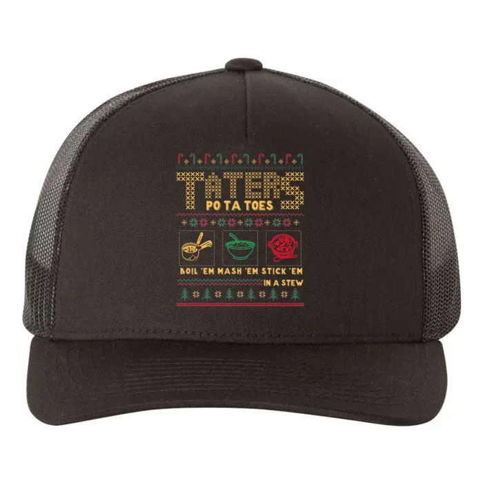 Funny Christmas Taters Potatoes Ugly Christmas Sweater Yupoong Adult 5-Panel Trucker Hat